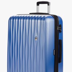 SwissGear 7272 Energie Expandable Hardside Luggage with Spinner Wheels and TSA Lock, Periwinkle Blue, Checked-Large 27-Inch