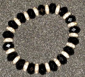 Bracelet Black Crystal and Rhinestone