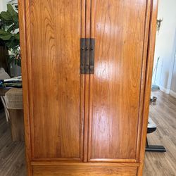 Antique Asian-Style Solid Wood Cabinet / Armoire