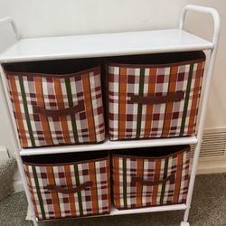 3 shelf wide metal storage cart