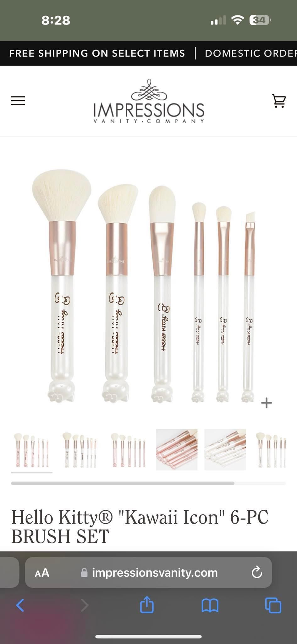 Hello Kitty 6 PCs Brush Set 