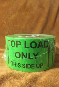 Top Load Only/ This End Up Labels -GRN 500ct. 3”x5”
