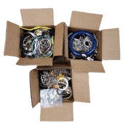 4x4x4 Box of Jewelry Scraps 2lb 8oz & Gallon Bag Bundle