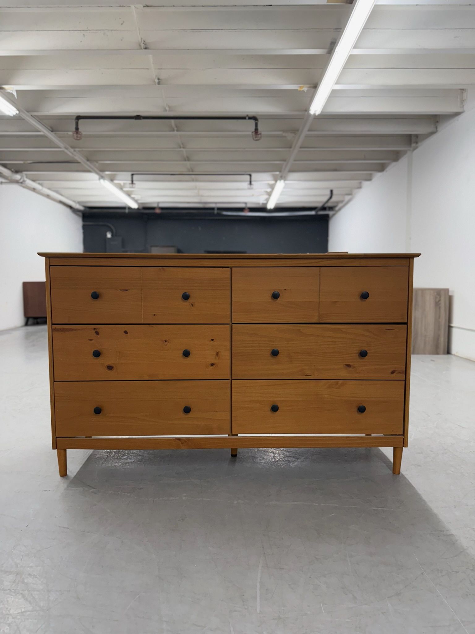 Modern Wood Color 6 Drawer Dresser