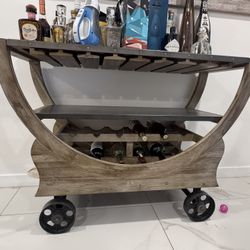 Liquor Bar Cart On Wheels