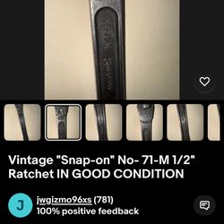 Vintage Snap On Ratchet 