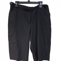 Worthington Women's Bermuda Stretch Dress Shorts Black Size 16 Inseam 13 1/2”