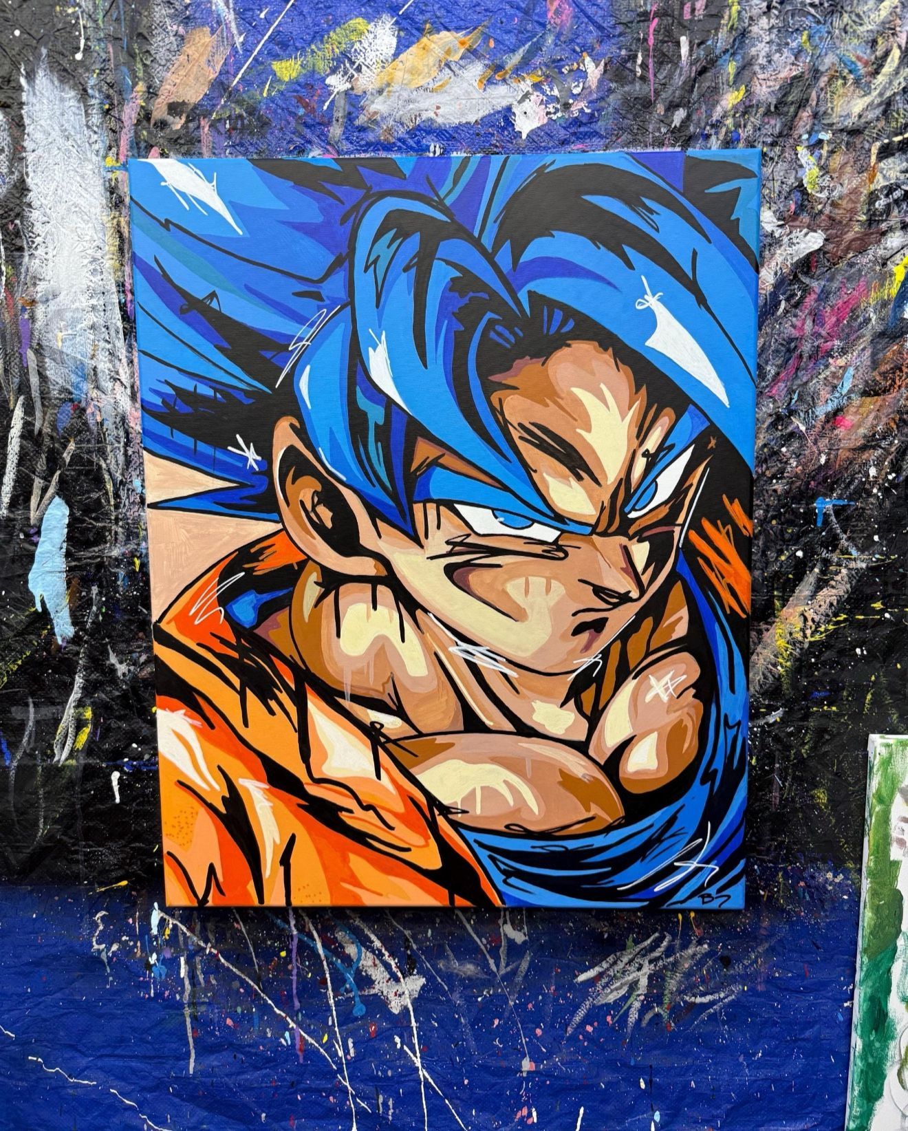 Goku Drip- 24in x 30in (big) Canvas Painting