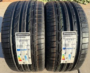 TWO BRAND NEW 245/35R18 Bridgestone Potenza S001 RFT BMW Run Flat Tires 245-35-18 245 35 18
