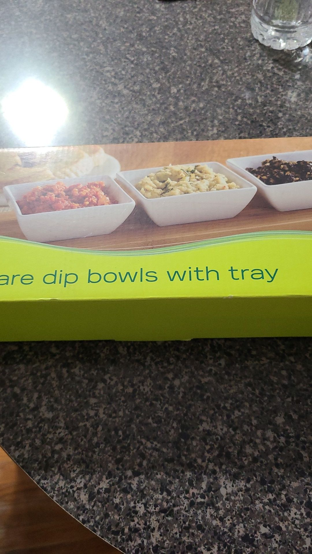 Food network dip bowls with tray.