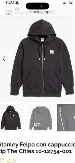 Stanley Cities Zip Hoodie 100% Organic Cotton Heavyweight Brushed Fleece YKK Zipper Full Zip Hoodie Imported from Europe