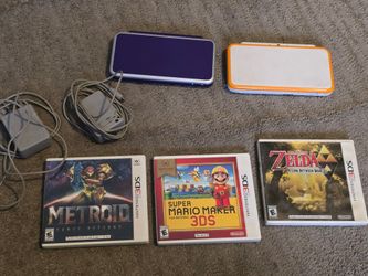 Nintendo 2DS XL Bundle with Games and Chargers