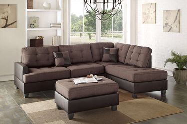 3 Piece Sectional Sofa with ottoman F6857