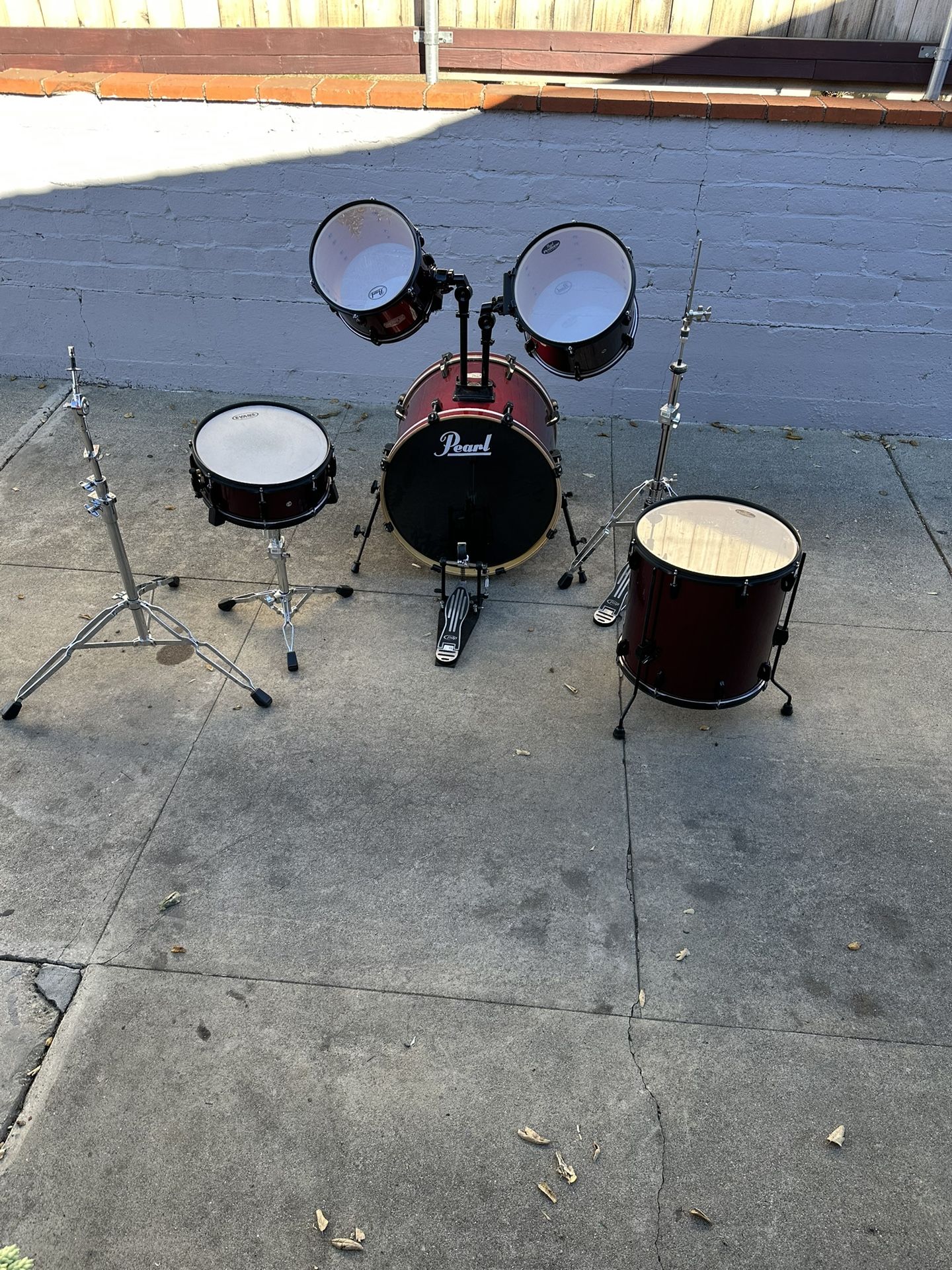 Pearl Drum Set - Dark Red