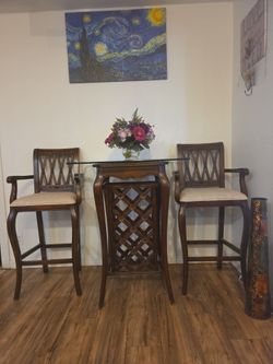 Bar Height Table and 2 Stools Set