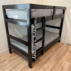 Twin Bunk Bed With Mattresses 