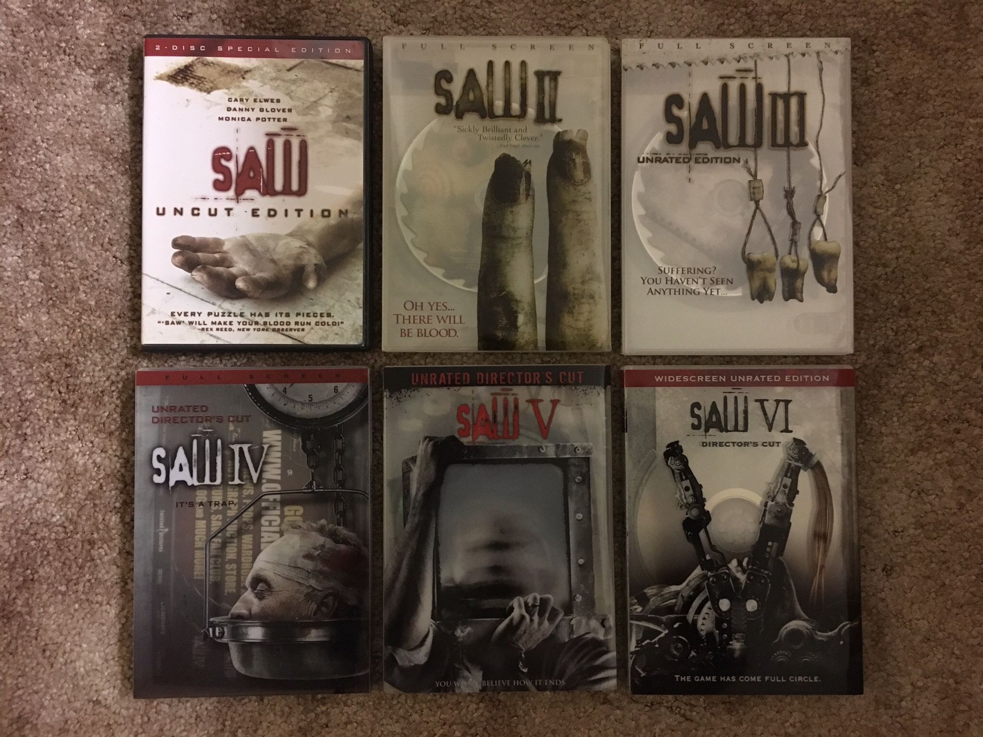 SAW. DVDs Collection