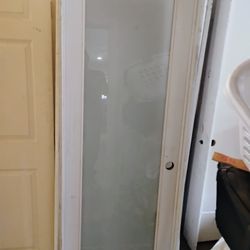 28x80 Prehung Door Frozen Glass Left Hand Need New Paint 