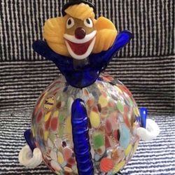 Authentic GlassOfVenice Murano Glass Clown - Round in mint condition  