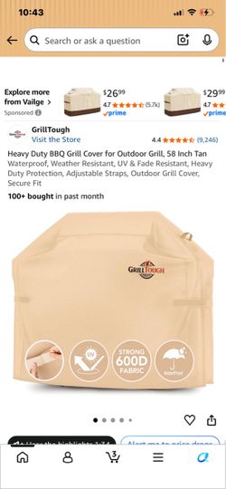 New in packaging grill tough grill cover tan 58” heavy duty