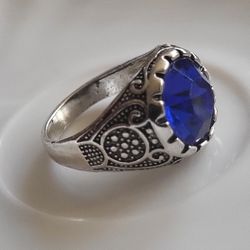 Vintage Royal Blue Gemestone Ring Size 11 50