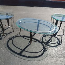 ✨3-Piece Glass Top Coffee Table Set 💞 Great Deal!✨