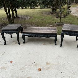 Set of 3  Upcycled Farmhouse Living Room Tables