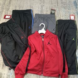 4 brand New Jordan Kids Track Pants Size 4 XS 3/4 Years And 1 Kids Jordan Jacket Size 4 (4-5 Years) All New With Tags