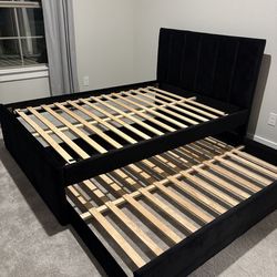 NEW IN BOX Twin & Full Size Black Platform Bed Frame With Trundle