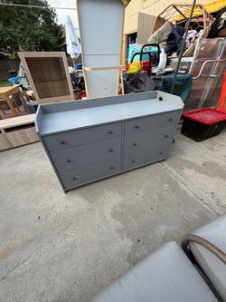 Gray 8-Drawer Wide Dresser