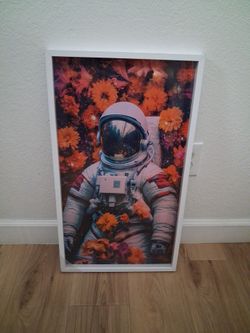 Astronaut Floral Framed Wall Art Print
