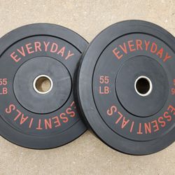 Everyday Essentials Olympic Bumper Plate 55lb Pair