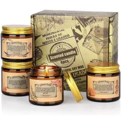 BLANDSTRS Soy Wax Candles Set, Scented Burn Jar Candles Gifts for Women, Valentine's Day, Mothers Day, Birthday, Thanksgiving Day, Housewarming Gift, 