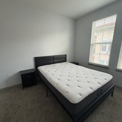 Queen bed frame and mattress 