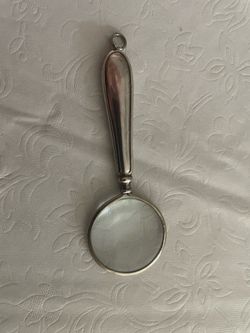 Antique Sterling Silver Magnifying Glass Birmingham B M Co Pendant