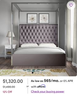 Porter Tufted Upholstered Canopy Bed
