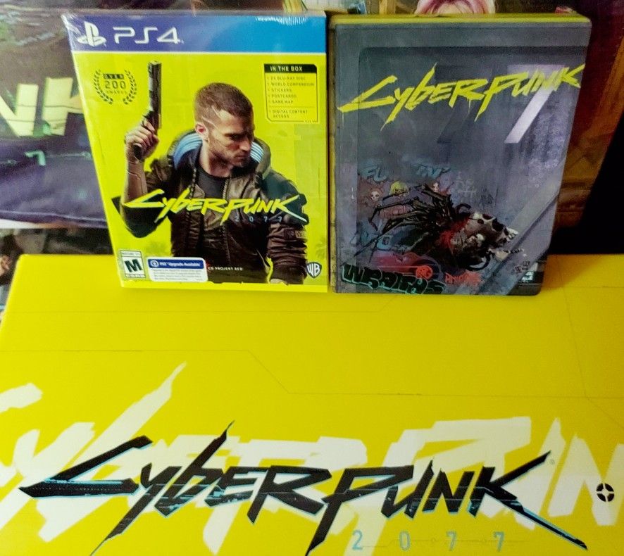 NEW Special Edition PS4/PS5 CYBERPUNK 2077 2-Disk Game + STEELBOOK Case