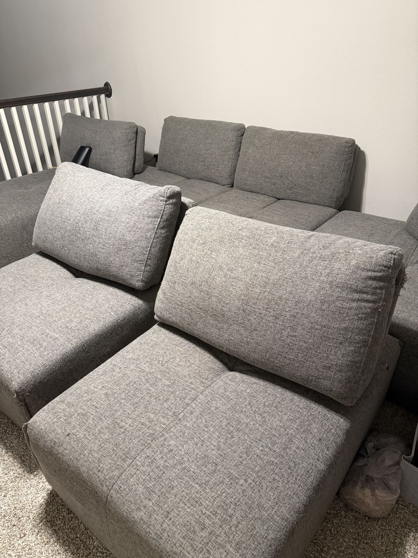 Convertible Six Piece Sectional Sofa Set - See Pics and description
