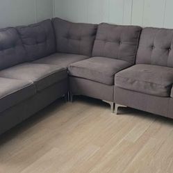 Beautiful Grey L Shape Sectional 