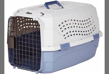 Amazon Basics Sturdy Portable 2-Door Top-Load Hard-Sided Pet Travel Carrier With Secure Ventilation, Handle, Front & Top Entry For Dogs, Cats, 22.8"L 