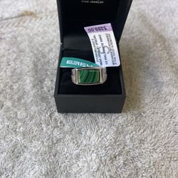 Sterling Silver Malachite Men’s Ring
