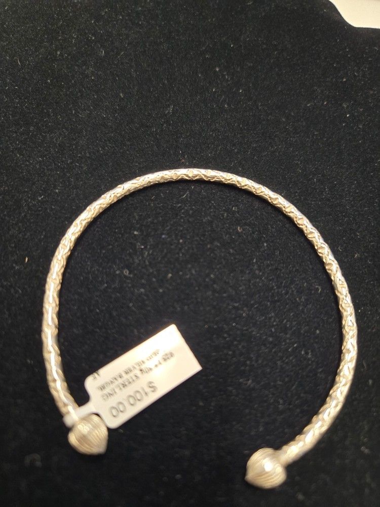 Solid Silver Bangel Bracelet 