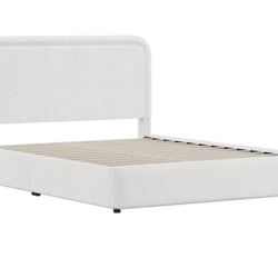 New Juliet Queen Boucle Platform Bed, Ivory