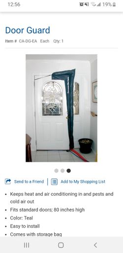 Door guard, run hoses or cords and keep heat/air in