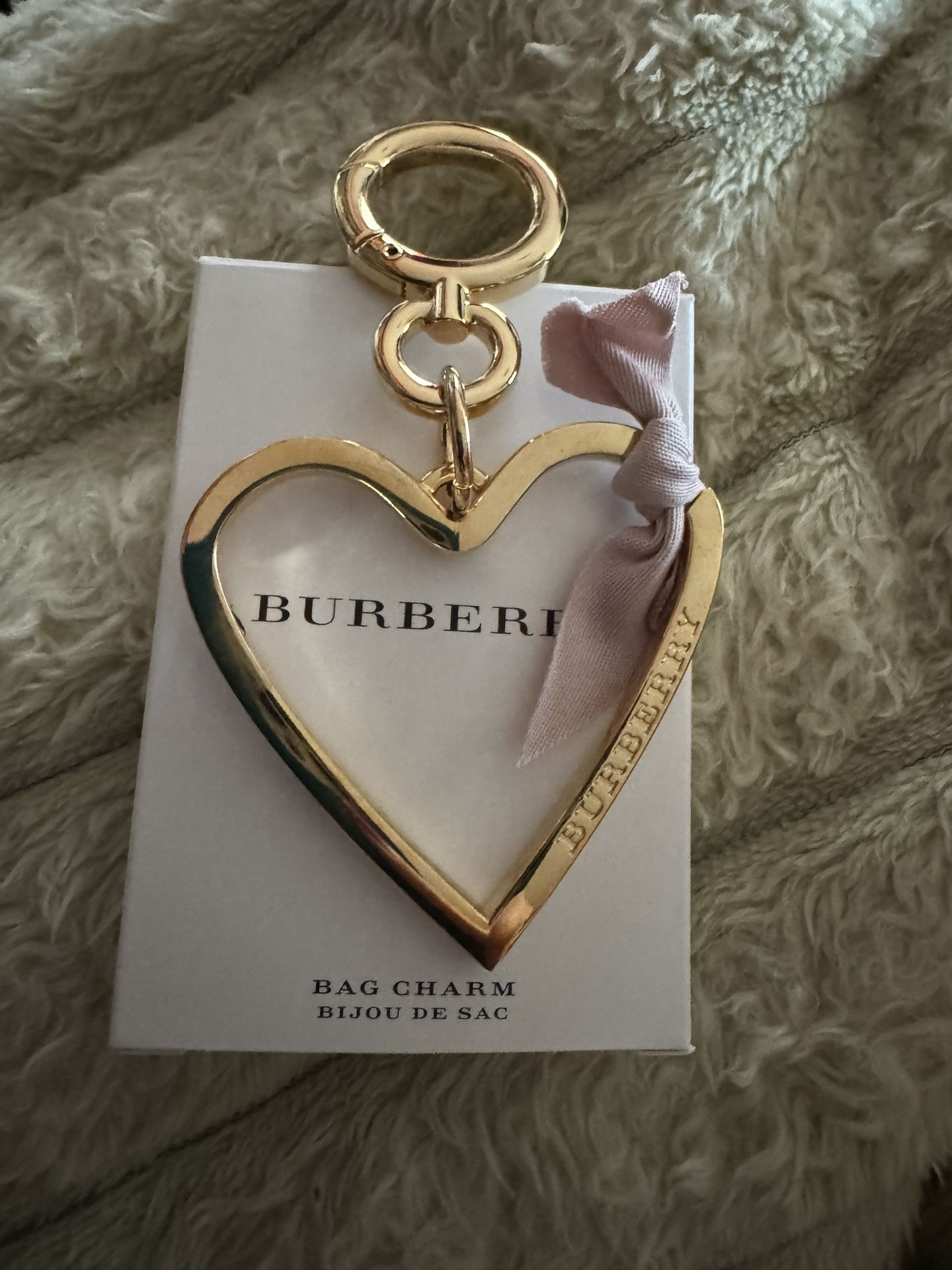 NEW Burberry Heart Shaped Keychain