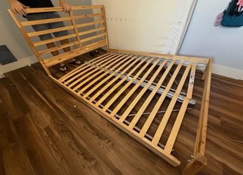 IKEA bedframe, full-size and under bed storage