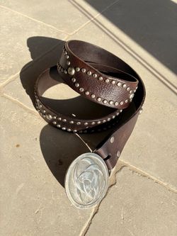 Men’s Black Leather Studded Belt