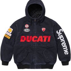 Supreme Ducati Hooded Work Jacket Black 