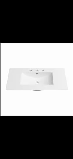 Tucson 36 in. W x 18 in. D Vitreous China Single Sink Vanity Top in White with 3-Faucet Holes (Sink Only)