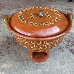 Casuela Y Base De Barro